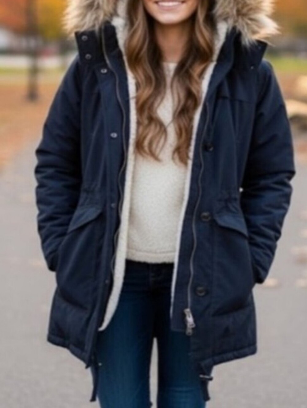 Hollister Blue Winter Coat Size S